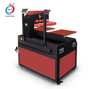 Macchine pneumatiche completamente automatiche di sublimazione di colore rosso 60*40 con macchine della stampa di calore del laser per le magliette