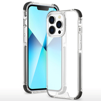 Coque de téléphone en TPU acrylique 3 en 1 pour iPhone 13 Pro, 14 Plus, 12, 11 Pro Max, 6, 7, 8 Plus, XS, lignes colorées