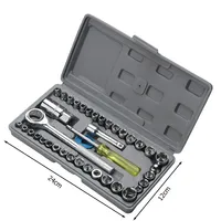 Kit d'outils de réparation automobile Vde 40 pièces, clé à douille 1/4 3/8 pouce et tournevis à cliquet, personnalisable OEM, boîte à outils mécaniques pour la maison