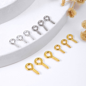 <b>Copper</b> Eye Screws 18K Gold Plated Round Shape For <b>Bracelet</b> Making DIY Jewelry Accessories B27 - Product Image 1