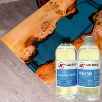 GAOSHIDE Colle époxy transparente auto-nivelante 500ml pour remplissage de table en bois, durcissement de sols intérieurs, adhésif de scellement pour fleurs séchées