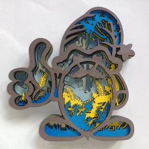 New Design Creative Carving Decoration Santa Claus Christmas Wood Crafts for Kids - Product Image 2