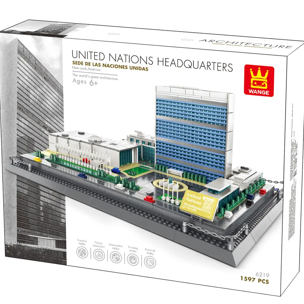 WANGE building block 6219 United Nations Head quarters Lepining toy diy construction bricks assembly educational for kids