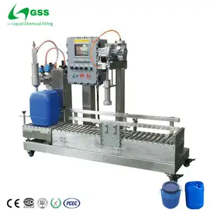 GSS 10-30L Semi Automatic Solvent Resin Paint Adhesive Additive Sulfuric Nitric Acid Lube Oil Chemicals Liquid Filling Machine