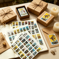 Autocollants en mousse adhésive Ta-rot pour journalisation, mini-cartes de tarot imperméables et découpées, basées sur un jeu de tarot classique