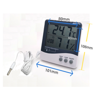 Thermomètre et hygromètre numériques de haute qualité avec grand écran, intérieur/extérieur, avec horloge