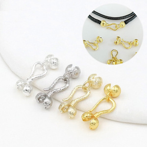 Hebilla con baño de oro de 14K, cierre de capullo de flor de oro auténtico de 18K, hebilla con cuentas para conectar collares, clip accesorio DIY B61 - Product Image 2