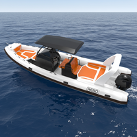 Bateaux familiaux gonflables Delux Europe 28 pieds RHIB 860 coque en aluminium ORCA 866 avec pont solaire