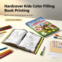 Livre de remplissage couleur pour enfants à couverture rigide impression de livres de coloriage personnalisés en vrac pour enfants avec autocollants peinture impression de livres pour enfants