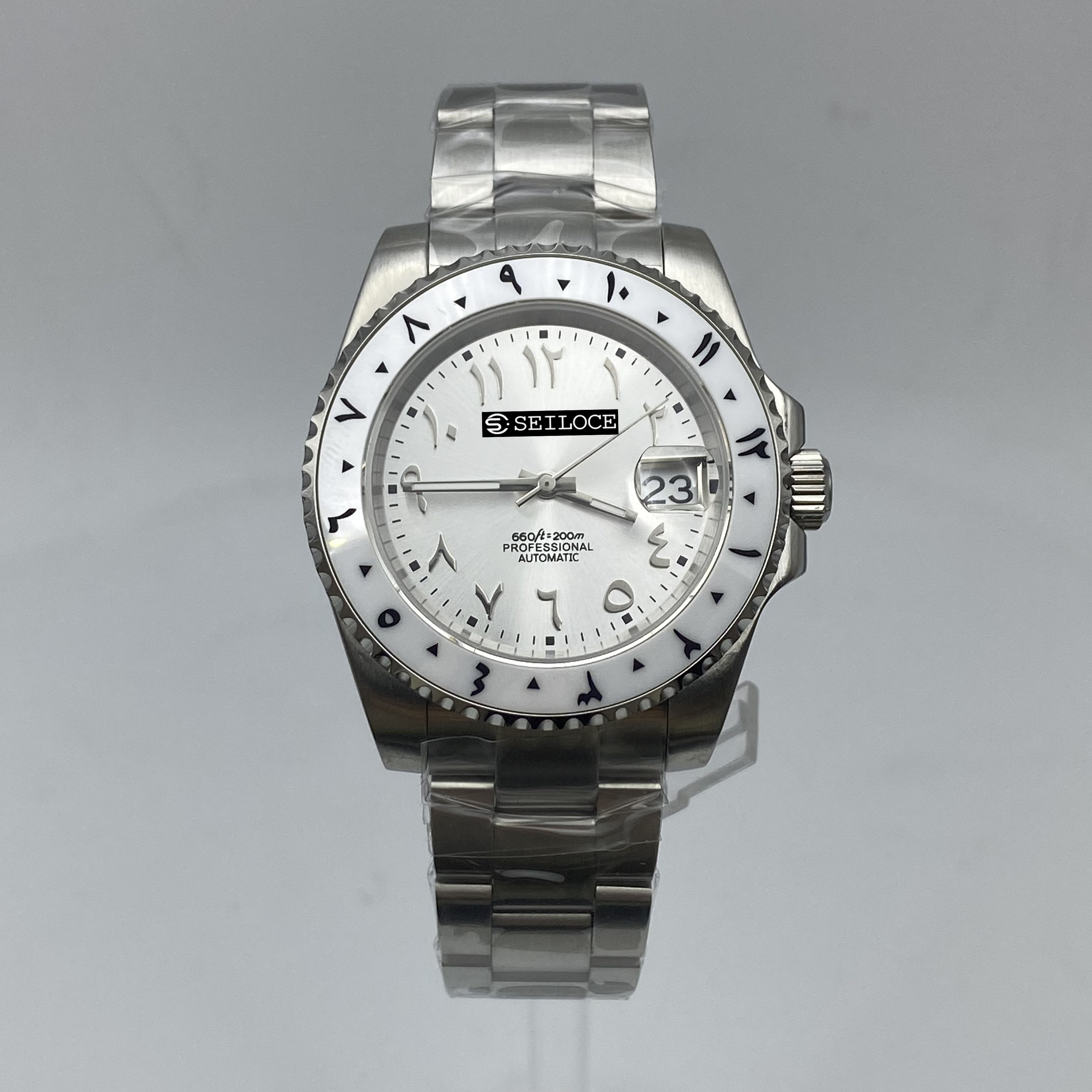 Silver Case+White Dial