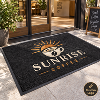 Tapis d'entrée en nylon lavable HM avec logo personnalisé, dos antidérapant en caoutchouc, tapis de porte intérieur robuste pour bâtiments commerciaux