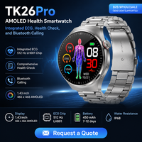 Jam Tangan Pintar Kesehatan Unisex IP67 Layar AMOLED 44-49mm Monitor Detak Jantung Oksigen Darah Pelacak Tidur Panggilan Bebas Genggam