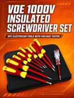 GK-C047 OEM Kit de tournevis multifonctionnel manuel de grande taille, personnalisé, en acier, motif fleur de prunier rouge et jaune, 8 pièces, pour bricolage