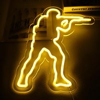 Enseigne néon LED Counter Strike CS, à intensité variable, alimentée par USB, lumière d'ambiance, décoration de vitrine, lumière indicatrice de rue, 5V