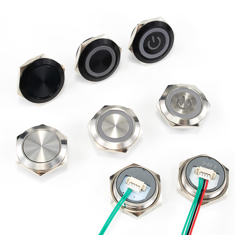 HUSA 22mm Ultra Short Button Switches 6v/12v/24v Push Button Switches Momentary IP65 Stainless Steel Anti Vandal Switches 1NO