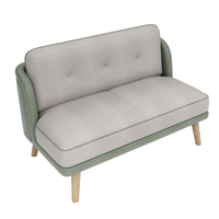 Ensemble de mobilier moderne pour café, hôtel, restaurant, bistro : banquette en contreplaqué, table basse en PU, sièges en lin