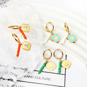 Pendientes de Aro con Circonitas en Forma de Cereza para Niñas, Estilo Moderno, Acero Inoxidable, Lindos Pendientes de Anime, Precio Económico 2023 - Product Image 2