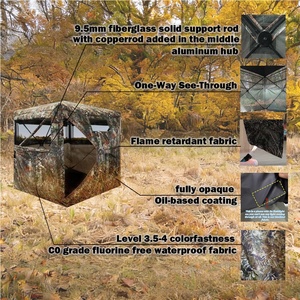 Tente de camouflage pop-up pour 2-3 personnes, grand espace, abri extérieur, imperméable et coupe-vent pour la chasse au cerf, au canard et au dindon - Product Image 3