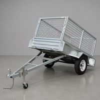 Remorque utilitaire à essieu simple certifiée NHTSA DOT CE, galvanisée à chaud, avec cage en treillis amovible
