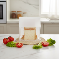 Sachet à fermeture éclair à fond plat avec fenêtre transparente, résistant à l'humidité, pour café, snacks, noix, aliments pour bébés, pain, chips de pommes de terre