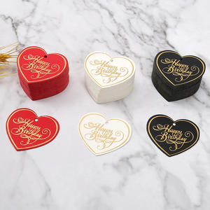 <span class=keywords><strong>2022</strong></span> nouvel an joyeux anniversaire cadeau décoration bronzant étiquette en forme de coeur rouge main impression UV imprimé adhésif autocollant carte de bénédiction - Product Image 4