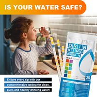 Kit de Tiras Reactivas para Análisis de Agua de Alta Precisión AAwipes, para Agua Potable, de Pozo, de Grifo y de Agua de la Ciudad - Paquete de 25 Tiras (China)