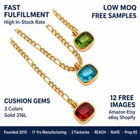 Collier WANQI tendance en acier inoxydable plaqué or 18 carats, pendentif cœur minimaliste avec zircon vert, bijoux inaltérables