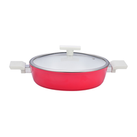 Poêle à frire antiadhésive avec revêtement en céramique Ensemble de casseroles de cuisson en aluminium avec couvercle en verre Casserole à base d'induction Casserole à sauce Ensembles d'ustensiles de cuisine