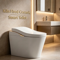 Toilette intelligente moderne à siphon, chasse d'eau puissante, étanche IPX4, couvercle automatique, fonction bidet pour appartement et rénovation de maison
