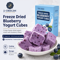 Cubos de Yogur con Arándanos Liofilizados, Listos para Comer, Lácteos, OEM/ODM, Marca Privada, Proveedor Mayorista, Servicio de Alimentos, China, 50g