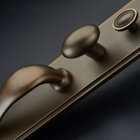 Classique noir rétro luxe antidérapant double traction tout cuivre entrée antivol chambre serrure de porte prix usine