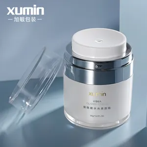 15ml 30ml 50ml Airless Pump Jar 30g 50g Cosmetic Container Empty White Airless Jar With Lids Round For Cream Lotion Plastic Jar