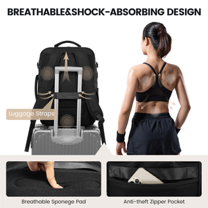 LOVEVOOK - Mochila de Viaje Grande y Resistente de 40L y 17 Pulgadas con Organizador <span class=keywords><strong>para</strong></span> Portátil y Senderismo, Impermeable, Unisex - Product Image 6