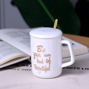Taza de café de cerámica con tapa para pareja, cuchara de té de oficina, taza de leche clásica, Horóscopo con patrón personalizable - Product Image 5