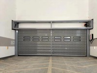 Puerta de garaje de persiana enrollable industrial de alta velocidad en espiral de metal de aluminio automático para protección contra huracanes