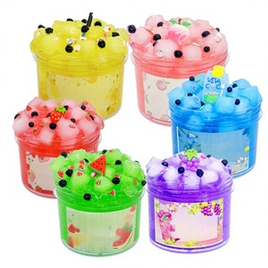 70ml PVA Clear Jelly Cube Crunchy Fruit Theme 6 Colors Super Soft Non-Sticky DIY Stress Relief <b>Slime</b> Set - Product Image 2