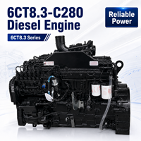 Moteur diesel SCDC Cums 6CTA8.3-C280 4 temps 6 cylindres 280 CV refroidi par eau pour machines de construction lourdes