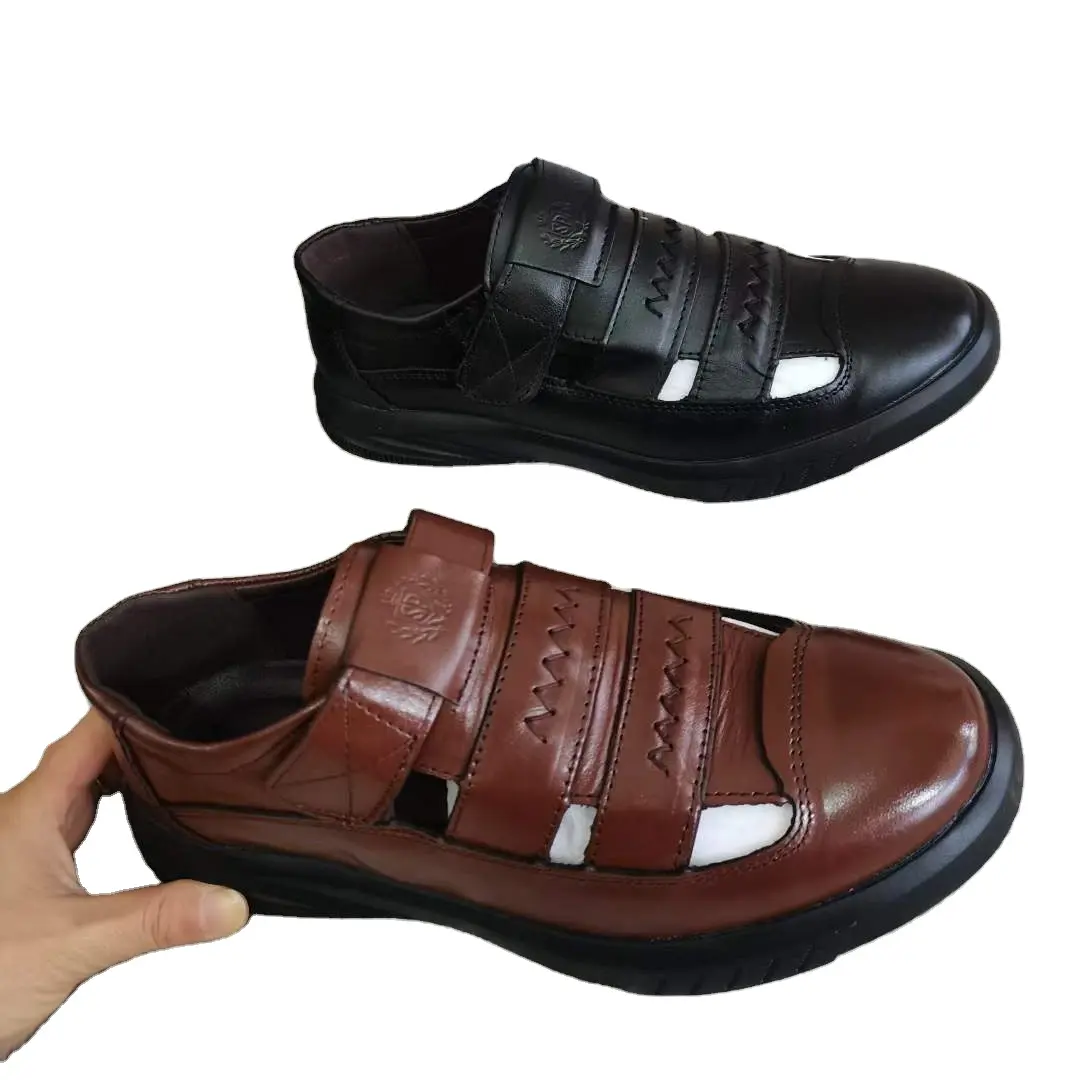 Wholesale Leather Men summer fashion sandals breathable high-quality casual walking Open Toe Personality shoes