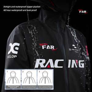 Ensemble de pluie imperméable pour adultes (homme/femme) – Veste et pantalon de pluie pour <span class=keywords><strong>moto</strong></span> et cyclisme, résistant aux fortes précipitations, protection intégrale et épaissie - Product Image 2
