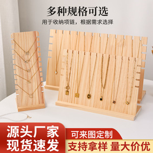 Solid Wood Jewelry Display Rack Necklace Organizer Multi Layer Stand For Home Decor Storage - Product Image 5