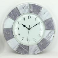 Horloge murale décorative en plastique marbré 3D de luxe moderne, personnalisable avec un MOQ faible, pour la décoration de la maison