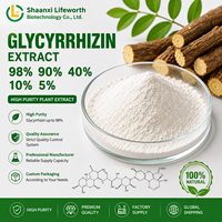Extrait de racine de réglisse en poudre Glycyrrhizine 98% 90% 40% 10% 5% Qualité alimentaire naturelle Certifié HPLC Ingrédient botanique standardisé