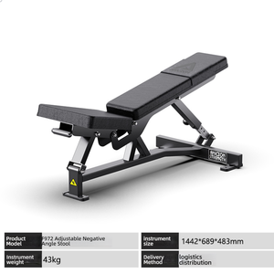 Banc de musculation en acier commercial Giant Health, tabouret à angle négatif, chaise de <span class=keywords><strong>fitness</strong></span>, haltères, salle de sport à domicile, planche supine, tabouret de musculation réglable pour hommes - Product Image 1