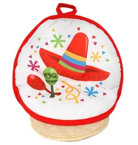 Mexican Two Sided Size 11 "Insulated und Microwaveable BPA Free 100% Cotton Fabric Tortilla Warmer Pouch