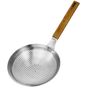 Stainless Steel Strainer With Wooden Handle Deepened Design For Kitchen Use - Product Image 2