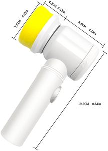 แปรงขัดแบบหมุนไฟฟ้าไร้สายพร้อมหัวแปรงพลาสติกแบบถอดเปลี่ยนได้5หัวแปรงขัดมือถือ - Product Image 5