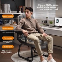 Chaise de bureau ergonomique confortable pour ordinateur, idéale pour dortoir, chambre, e-sport, avec dossier inclinable en éponge, pour bureau de direction