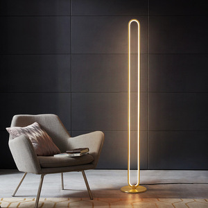 Hiện đại đứng ánh sáng lớn công nghiệp rỗng hình bầu dục Loại đồng Đèn sàn cho phòng khách trang trí nội thất - Product Image 5