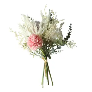 Fiori di seta artificiali per la decorazione palla di crisantemo Bouquet finti arrangiamenti di ortensia per matrimoni a casa