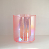 HF son guérison Aurora perle rose cristal clair bols chantants Yoga méditation Quartz cristal son bol cadeau cristal bol